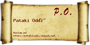 Pataki Odó névjegykártya